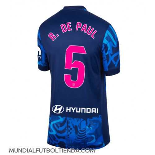 Camiseta Atletico Madrid Rodrigo De Paul #5 Tercera Equipación Replica 2024-25 para mujer mangas cortas